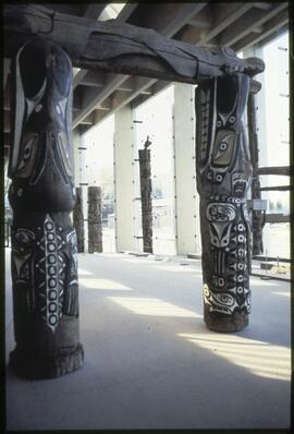 House posts on display in the Museum of Anthropology
