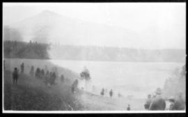 View of lake and mountains, version three