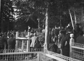 People standing outside at the Indian cemetery