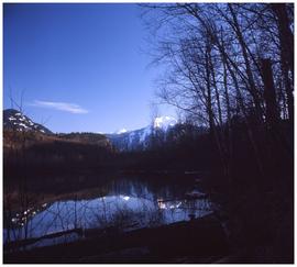 Fraser River and mountain peaks