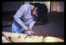 Artist carving