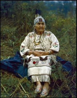 Taha, wife of Chief George Slahholt of the Burrard Reserve [Coast Salish] in North Vancouver and ...