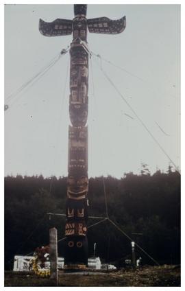 Mungo Martin pole raising, Alert Bay, Sept. 18 - 70