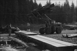 Norman Tait's first view of log at the L&K Log-sorting yard in Gibson’s Landing, B.C.