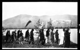 Group portrait of processional to lake