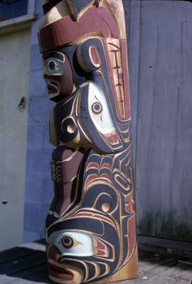 Thunderbird totem pole, view of base