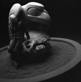 Bill Reid with Raven in MOA Rotunda