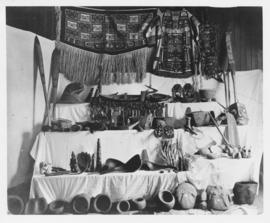 Artifacts: textiles, woven baskets, kayak paddles