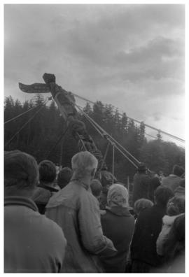 Chief Mungo Martin memorial, pole raising