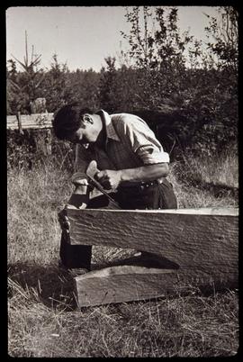 Canoe carving at May 24, 1948 regatta