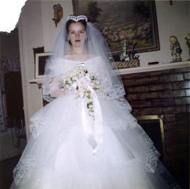 Unidentified woman in wedding gown