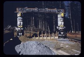 Carving totem poles for Alert Bay bighouse