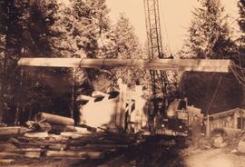 Haida house under construction, UBC
