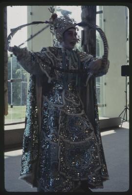 A performer at the opening of A Rare Flower: A Century of Cantonese Opera in Canada