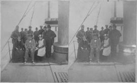 Group portrait on ship deck