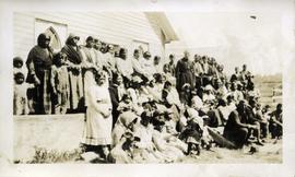 Group photograph outside of St. George's Residential School