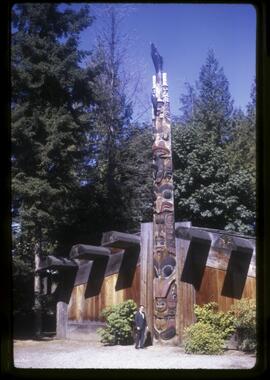 Man standing near the Haida House
