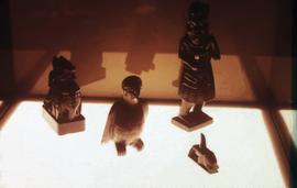 Argillite figures on display in Montréal
