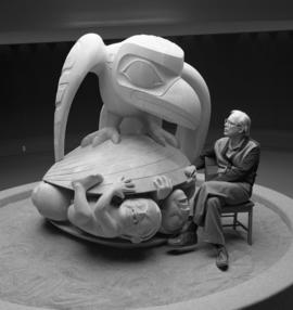 Bill Reid with Raven in MOA Rotunda