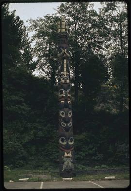Eagle chief's pole of Tanu (original), Fulton Street Park, Prince Rupert, B.C.