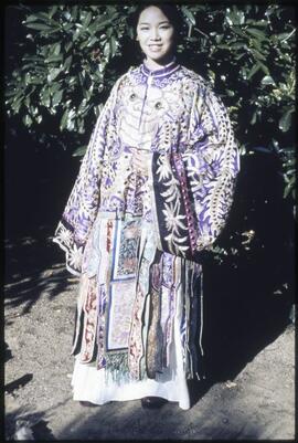 Rosalind Wong modelling Chinese opera costume 1972