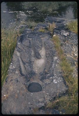 "Man who fell through a hole in the sky", petroglyph on mainland near Prince Rupert, B.C.