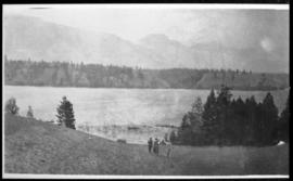 View of lake and mountains, version two