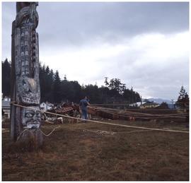 Chief Mungo Martin memorial, pole raising