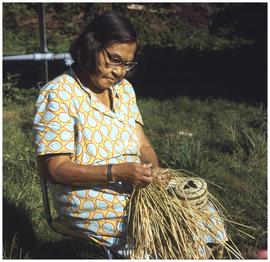 Mrs. Wilson ([Nuu-chah-nulth] basket weaver) and Able John, Gold River