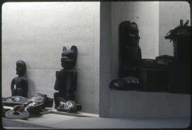 Sculptures and masks laid out in the new Museum of Anthropology