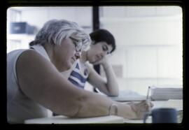 Audrey Shane working with a student