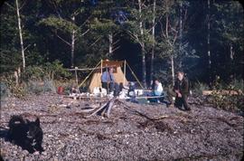 Slate Chuck Camp, Q.C.I., tent on beach