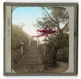 Mountain stairway with arch