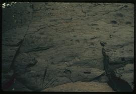 Scratch marks near petroglyphs, Mainland archeological site, B.C.