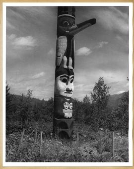 Totem pole with Raven