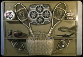 Snowshoes, baskets, and other items