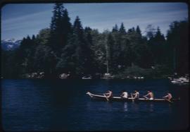 Canoe race, Sports Day, Somass River, Port Alberni