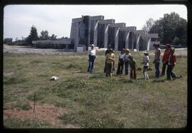 Children's group on museum grounds