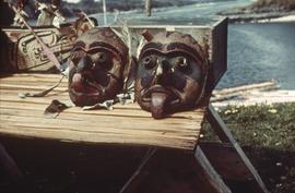 Two masks on table