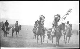 View of men on horseback