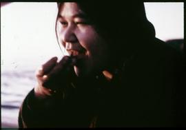 Eating a sea urchin