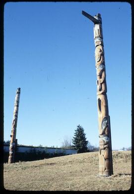 Totem poles outside UBC MOA